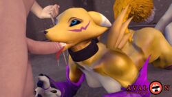 2018 3d anthro avalonsfm breasts digimon duo female fur hair hi_res male mammal nude penis renamon sex source_filmmaker