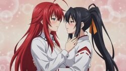 2girls akeno_himejima animated big_breasts blush closed_eyes curvy_female female_only girlfriends girls_kissing girls_love grabbing_another's_head grabbing_another's_waist grabbing_head grabbing_waist hand_on_another's_breast hand_on_another's_breasts hand_on_another's_face hand_on_breasts hand_on_face high_school_dxd kissing large_breasts large_breasts_lesbian large_breasts_lesbians lesbian_couple lesbian_kiss lesbian_lovers lesbians_kissing licking_neck moaning neck_lick rias_gremory rias_x_akeno sound tagme tongue_out video voluptuous_female wife_and_wife yuri yuri_couple
