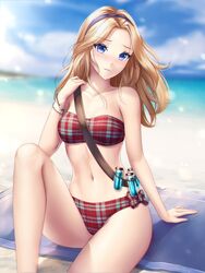 1girls beach bikini female female_only gigamessy league_of_legends luxanna_crownguard solo swimsuit