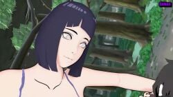1boy 1girl boruto:_naruto_next_generations bra hyuuga_hinata leg_grab leg_up naruto_(series) outside sideways tagme tree uzumaki_hinata video