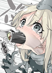 1girls admiral_(kantai_collection) bangs black_eyes blush breasts cropped_jacket deepthroat drooling ebifurya ehoumaki eyebrows_visible_through_hair face food food_play forced garrison_cap grey_jacket hair_between_eyes hat jacket kantai_collection makizushi motion_lines nose_blush open_mouth oral oral_insertion saliva sexually_suggestive sidelocks small_breasts solo_focus speech_bubble surprised sushi tears tongue tongue_out trembling u-511_(kantai_collection) upper_body x-ray