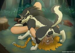 bestiality blowjob canine canine_on_human cum_in_mouth deepthroat dog female_penetrated femdom feral_on_female half_naked original original_character pogdorn the_legend_of_zelda wolf_link zoophilia