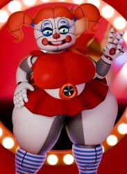 1girl 1girls 2026 3d 3d_(artwork) 3d_render animatronic animatronic_female animatronic_girl baby_(fnafsl) background big_breasts breasts circus_baby circus_baby_(fnaf) circus_baby_(original) circus_baybee_(jordevoir) clown clown_girl eyes female female_only five_nights_at_freddy's five_nights_at_freddy's:_sister_location fixed fnaf green_eyes hair orange_hair red_clothing red_skirt robot robot_girl scottgames sister_location smile smiling solo solo_female white_body white_skin