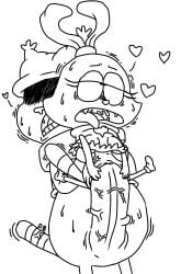 big_penis black_and_white da-buut erection female huge_cock mammal monochrome panini_(chowder) penis rabbit tagme vein veiny_penis what