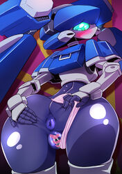 <3_censor 1girls alternate_version_at_source android anus aqua_eyes aqua_sclera ass big_butt blazermate blue_pussy blush censored clothing female female_only green_eyes heart heart_censor humanoid hybrid looking_back machine medabots medarot no_mouth panties panties_aside pantsu pink_panties pochincoff presenting presenting_pussy purple_anus pussy robot robot_girl solo underwear underwear_aside