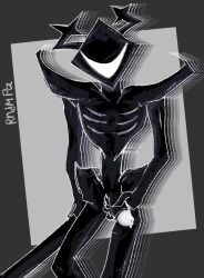 ambiguous_gender antlers antlers_through_headwear armor commission deltarune helmet holding_penis horns knight knight_armor precum precum_drip precum_on_penis ribs rndmpa roaring_knight simple_background skeletal sword tagme twitter_link twitter_username