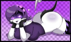 big_breasts clothed darkxmoza_off female female_only laying_down thick_thighs uzi_(murder_drones)