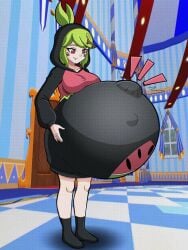 cheek_markings enjoying enjoying_pregnancy fetal_movement glitch_productions green_hair green_hair_female hyper_pregnancy kicking_(pregnancy) melony_(smg4) pink_eyes pink_eyes_female pregnancy pregnant pregnant_belly pregnant_female smg4 yoshi1027 youtube
