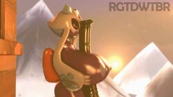 3d animal_genitalia animal_penis animated anthro big_breasts breasts disembodied_penis duo female froslass humanoid male nintendo nipples nude paizuri penis pokémon_(species) pokemon rgtdwtbr solo_focus source_filmmaker straight video_games