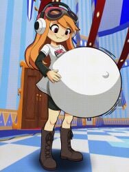 enjoying enjoying_pregnancy fetal_movement glitch_productions hyper_pregnancy kicking_(pregnancy) meggy_spletzer orange_hair orange_hair_female pregnancy pregnant pregnant_belly pregnant_female smg4 yoshi1027 youtube