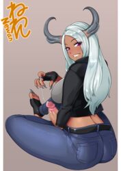 1futa bimbo chaos_(warhammer) clothed_masturbation clothing dark-skinned_futanari demon_horns dickgirl futa_only futanari intersex neone-x original slaanesh_mark smiling solo veronica_ishtani warhammer_(franchise) warhammer_40k