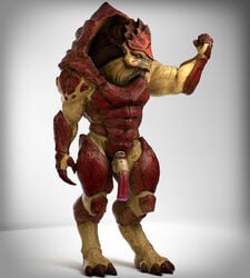 3d alien asarimaniac balls flaccid flexing krogan male male_only mass_effect multi_balls multi_genitalia nude penis solo source_filmmaker standing thick_penis urdnot_wrex video_games