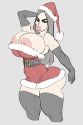 abs big_lips bimbo huge_breasts muscular_female naughty_face olga_the_witch santa_costume santa_hat seductive tagme thick_lips thick_thighs vongrauenhausen