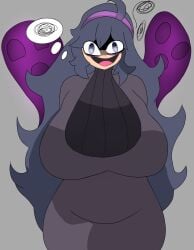 arms_behind_back big_breasts breasts breasts_bigger_than_head clothing crazy_eyes crazy_female crazy_smile curvy curvy_female eyeshadow fanart female female_only hex_maniac hex_maniac_(pokemon_legends:_z-a) hex_maniac_(pokemon_xy) hips hips_wider_than_shoulders huge_breasts looking_at_viewer pervert pokemon solo solo_female thicc thick_thighs violet_eyes violet_hair voluptuous voluptuous_female wide_hips wide_thighs