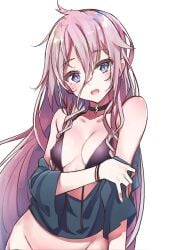 1girls 2d 2d_(artwork) 2d_artwork arm_support average_breasts background bikini bikini_top black_bikini black_bikini_top black_swimsuit black_swimwear blank_background blue-eyed_female blue_eyes bracelet breasts breasts_apart character_request cleavage collarbone copyright_request digital digital_art digital_drawing digital_drawing_(artwork) digital_media digital_media_(artwork) drawing eyebrows_visible_through_hair female female_focus female_only fingers groin hair_between_eyes halterneck hand_on_arm hand_on_own_arm head_tilt inframammary_fold inguinal_crease inguinal_ligament konnyaku_(kk-monmon) lean_figure long_hair looking_at_viewer medium_breasts midriff monotone_background narrow_waist nipple_bulge one_color_background open_mouth parted_lips pink-haired_female pink_hair pink_hair_female plain_background portrait shoulders slender_body slender_waist slim_female slim_waist solid_color_background solo string_bikini swimsuit swimwear tilted_head tongue touching_arm upper_body upper_teeth white_background wide_hips