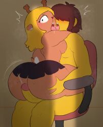 big_ass caught deltarune kris_(deltarune) making_out noelle_holiday