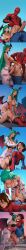1female 1futa 1girl 1male ai_assisted ai_generated anal anal_penetration comic_page comic_strip cum darkstalkers femenine_male futa futa_on_male futanari morrigan_aensland spider-man spider-man_(series) thick_cum waifu_judge
