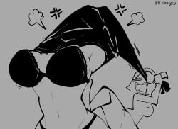 adventure_time adventure_time:_fionna_&_cake big_breasts black_bra black_panties fighting lemoncarbs lil_cherrypop