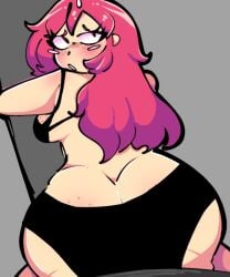 ass_focus celeste_(game) madeline_(celeste) panties simple_background tagme trans_woman yun06125583