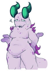 annoyed_expression anthro breasts furry furry_only gastropod gastropod_humanoid glasses naked purple_skin pussy sea_slug slug tagme