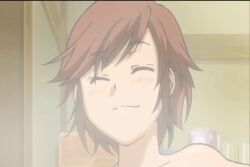 animated_gif bathroom big_breasts foggy kodomo_no_jikan naked naked_female nipples nude nude_female uncensored uncensored_nipples