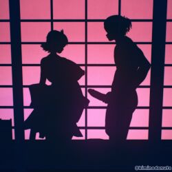 1boy1girl 3d 3d_model backlighting big_breasts big_nipples big_penis breasts dick huge_breasts iroha iroha_(samurai_spirits) kiminodonuts koikatsu maid_headdress nipples round_breasts samurai_shodown silhouette tagme thick_hips video_game_character