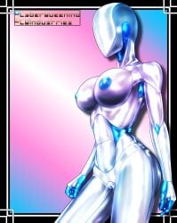 1girls 2023 2d areolae artist_name blue_areola blue_genitals breasts color cowboy_shot cyberqueenindustries drone_(neo_world_order) faceless faceless_character faceless_female female genitals hand_on_hip humanoid jsyrin looking_at_viewer metallic_body neo_world_order pussy robot robot_girl robot_humanoid silver_skin solo solo_female standing