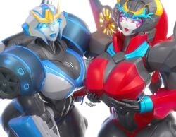2girls 3d big_breasts large_breasts robot robot_humanoid transformers trawert windblade windblade_(trawert)