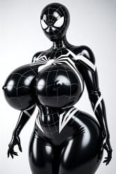 3d ai ai_generated big_boobs big_breasts big_butt curvy female female_only genderbend genderswap_(mtf) huge_breasts marvel marvel_comics round_boobs round_breasts rule_63 spider-girl spider-man_(black_suit) spider-man_(series) symbiote thick_thighs tight_clothing tight_fit tight_suit voluptuous voluptuous_female