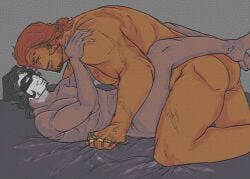 2boys artistry_(die_of_death) ass die_of_death_(roblox) facial_crest fr4tch gay male/male muscular no_visible_genitalia nude on_bed roblox roblox_game robloxian self_upload side_view tagme tixful_(die_of_death)