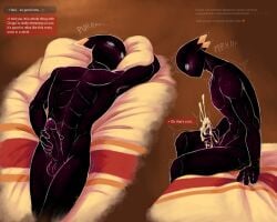 black_body black_male black_skin cumming extreme_formula laying_on_bed male male_only masturbation precum purring