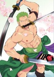 2boys abs armpit_hair artist_request bandana bandana_around_arm bara bara_body bara_tiddies bara_tits barazoku beefy biceps big_dick_energy big_glans big_penis bigger_male boots broad_shoulders collarbone defined_jawline defined_muscles earrings erect_penis erection fat_cock fighting_pose flowers forearm_muscles foreskin_pull gay girthy_penis green_armpit_hair green_eyes green_hair green_pubic_hair half_naked half_nude handsome handsome_man haramaki holding_sword huge_cock hunk japanese_male kimono kimono_open kimono_pull large_penis larger_male long_penis looking_away male male_focus male_only manly masculine_male muscles muscular muscular_male one_piece penis penis_out pirate post-timeskip pubic_hair red_glans retracted_foreskin roronoa_zoro sakura_petals scar scar_across_eye scar_on_chest scar_on_face scars sharp_tooth six_pack solo solo_focus solo_male sword swords swordsman tall_male taller_male tough_guy trapezius yaoi