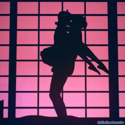 1boy1girl 3d 3d_model ass_grab backlighting balls big_breasts breasts carrying huge_breasts iroha iroha_(samurai_spirits) kiminodonuts kissing koikatsu lifting_person maid_headdress nipples round_breasts samurai_shodown silhouette tagme thick_hips video_game_character