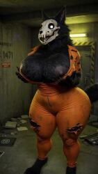 ai_generated awokose big_ass big_breasts contained containment_cell fluffy_body furry furry_female huge_ass huge_breasts scp scp-1471 scp_foundation sound tagme video