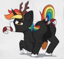 anal anus balls equine fan_character feral horn male male_only mammal marsminer my_little_pony oral penis rainbow_heart solo unicorn