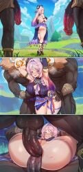 1girl2boys 1girls 2boys 2boys1girl ahegao ahegao_face ai_generated anal anal_penetration anal_sex armpits bad_end bare_ass blue_eyes blush churlbaitqueen churled citlali_(genshin_impact) clenched_teeth comic comic_page dark-skinned_male defeated defeated_heroine double_anal double_penetration from_behind genshin_impact giant_penis grabbing_from_behind groping groping_breasts groping_from_behind hand_on_another's_hip hanging_penis happy heavy_breathing high_heels hilichurls_(species) huge_balls huge_cock interracial large_ass looking_back mature_female multicolored_hair multiple_images outdoors pink_hair provocative purple_hair pussy rolling_eyes seducing seductive smile steaming_body straight taunting teasing