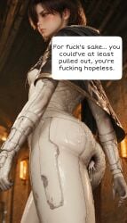 ai_generated anal_sex anal_through_clothes angry angry_sex annoyed assjob betrayal blowjob bodysuit brown_eyes brown_hair buttjob comic cum cum_in_anus cum_in_ass cum_in_pussy cum_on_ass deepthroat distracted evie fingering_anus free_use game in_bathroom longer_than_2_minutes longer_than_30_seconds longer_than_one_minute naked no_sound penetration_through_clothes petite petite_body petite_female rape short_hair shower small_ass small_breasts stellar_blade tagme text text_bubble vaginal_through_clothes video white_bodysuit