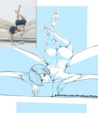 1girls ada_wong artist_name ass feet feet_up full_body le legs legs_up naked patreon_username reference reference_image reference_inset reference_sheet sketch solo thick_thighs white_background
