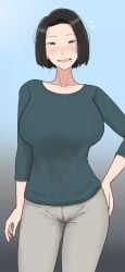big_breasts dark_hair huge_breasts milf purugameko sweater