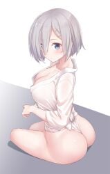 1girl 1girls ass ass_cleavage ass_crack background big_boobs big_breasts blank_background blue-eyed_female blue_eyes busty busty_female busty_girl butt game_character hamakaze_(kantai_collection) inguinal_crease inguinal_ligament kantai_collection konnyaku_(kk-monmon) large_boobs large_breasts lean_figure looking_back looking_back_at_viewer looking_up looking_up_at_viewer monotone_background narrow_waist one_color_background plain_background silver-haired_female silver_hair silver_hair_female slender_body slender_waist slim_female slim_waist solid_color_background thick_ass thick_butt video_game video_game_character video_games white_background wide_hips