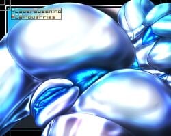 2023 2d ass asshole blue_genitals color cyberqueenindustries digital_media_(artwork) drone_(neo_world_order) female genitals humanoid jsyrin labia labia_majora labia_minora metalic_skin metallic_body solo solo_female