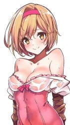 1girls 2d 2d_(artwork) 2d_artwork background big_boobs big_breasts blank_background blonde blonde-haired_female blonde_female blonde_hair blonde_hair_female blush_face blush_lines blushing blushing_at_viewer blushing_female blushing_lines breasts busty busty_female busty_girl cleavage closed_mouth_smile collarbone digital digital_art digital_drawing digital_drawing_(artwork) digital_media digital_media_(artwork) djeeta_(granblue_fantasy) drawing eyebrows_visible_through_hair female female_focus female_only flushed flushed_face granblue_fantasy hairband konnyaku_(kk-monmon) large_boobs large_breasts lean_figure looking_at_viewer monotone_background narrow_waist nervous nervous_expression nervous_face nervous_female nervous_smile nipple_bulge one_color_background perky_breasts perky_nipples pink_hairband plain_background portrait shiny_breasts shiny_hair shiny_skin short_hair shoulders shy shy_expression shy_female shy_girl shy_smile slender_body slender_waist slim_female slim_waist smile smiley_face smiling smiling_at_viewer solid_color_background solo standing sweat sweat_on_body sweat_on_breasts sweatdrop sweating sweaty sweaty_body sweaty_breasts sweaty_chest sweaty_female upper_body white_background yellow-eyed_female yellow-haired_female yellow_eyes yellow_hair