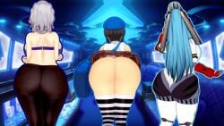 3d 3d_(artwork) 3girls ass ass_chart big_ass big_breasts bottom_heavy fat_ass female female_focus koikatsu labrys lineup margaret_(persona) marie_(persona_4) massive_ass massive_breasts nude nude_female persona persona_4 persona_4_arena_ultimax persona_4_the_golden ultimaxrenstash voluptuous voluptuous_female