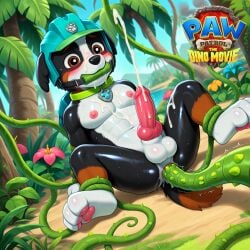 1boy abs ai_generated anal anal_object_insertion animal_ears animal_hands anus arm_support arms_behind_back ass ball_gag bdsm bit_gag blush bondage bound bound_arms bound_legs brown_eyes cloud collar cum cum_in_mouth cum_on_body cum_on_boy cum_on_pectorals cum_on_self cum_on_stomach day dog_boy dog_ears dog_tail drooling ejaculating_while_penetrated ejaculation erection facial feet flower full_body furry furry_female furry_male gag gagged handsfree_ejaculation helmet large_penis luxeraora10 male_focus navel nickelodeon nipples nude object_insertion on_ground open_mouth orgasm outdoors palm_tree paw_patrol pawpads pectorals penis perineum plant projectile_cum restrained rex_(paw_patrol) rope saliva sitting sky soles solo spread_legs sweat tail teeth testicles tree trembling uncensored vines wet