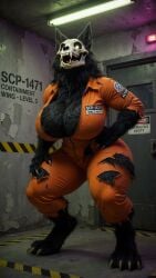 ai_generated awokose big_ass big_breasts contained containment_cell fluffy_body furry furry_female huge_ass huge_breasts scp scp-1471 scp_foundation sound tagme video