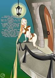 bimbo blonde_hair busty croquant disney disney_princess fairytale green_eyes huge_breasts long_hair nipples rapunzel tangled thecrunchy tower