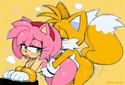 1boy 1girls ai_assisted ai_generated amy_rose dlewdedai from_behind_position sonic_(series) sonic_the_hedgehog_(series) tails_the_fox