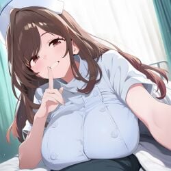 1girl ai_assisted ai_generated beautiful_girl big_ass big_breasts curvy female garter_belt garter_straps idolmaster idolmaster_cinderella_girls idolmaster_shiny_colors nurse sexy taugust thighhighs tsukioka_kogane