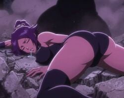 1girl 1girls ass ass_focus big_ass big_boobs big_breasts big_butt big_tits big_titties bleach bleach:_the_thousand-year_blood_war brown_body brown_skin butt butt_focus curvy curvy_body curvy_female curvy_figure damsel_in_distress dark-skinned_female dark_skin defeated defeated_expression defeated_heroine erect_nipples erection eyes_closed fat_ass fat_butt female female_focus female_only femsub forced_submission knocked_out large_ass large_butt long_hair nipple_bulge nipples nipples_visible_through_clothing open_mouth passed_out saliva saliva_drip saliva_string saliva_trail sleeping strong_female strong_woman tall_female thick thick_ass thick_legs thick_thighs thigh_highs thighhighs thighs tied_hair unconscious unconscious_female yoruichi yoruichi_shihouin