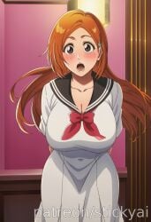 1girl 1girls ai_generated anime bleach bleach:_the_thousand-year_blood_war breasts curvy curvy_female curvy_figure eyes female fit hair inoue_orihime nsfw stickyai tits voluptuous